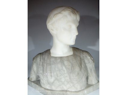 Starožitná mramorová busta - Cesar - signováno