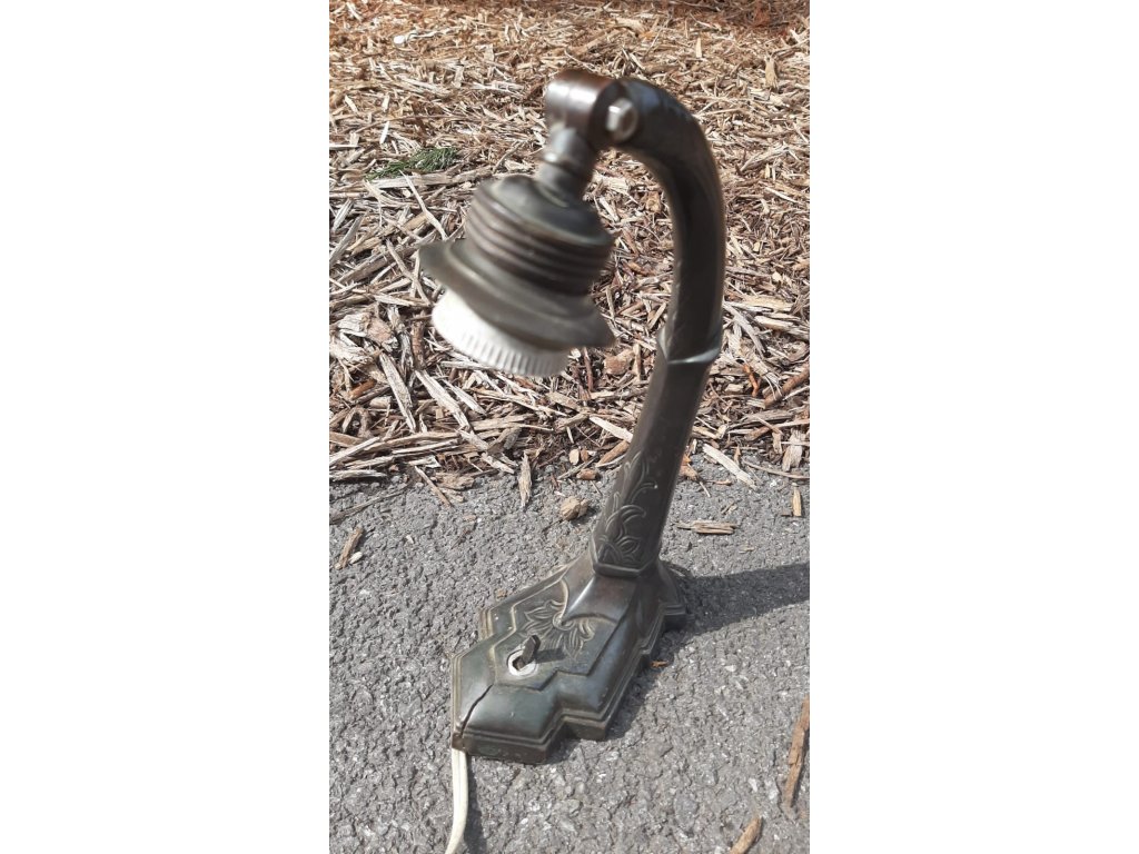Secesní Mosazná Stolní Lampa Lampička Světlo RETRO Vintage