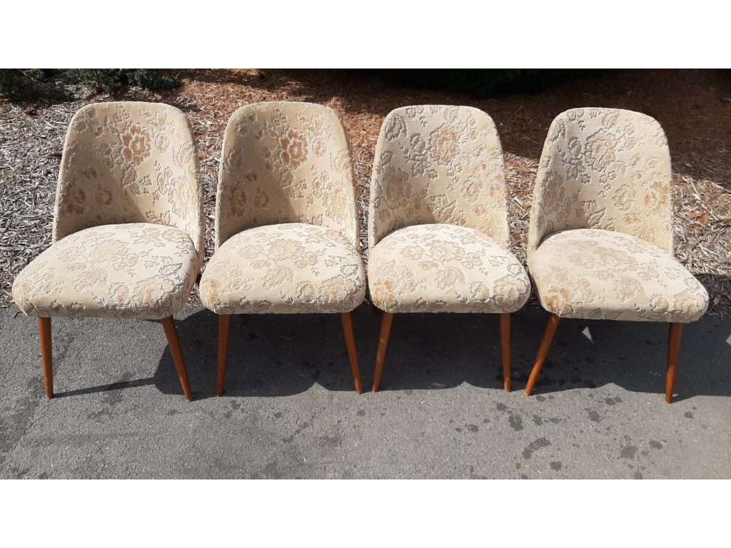 4x Jídelní židle 70.-80. léta socialismus vintage retro