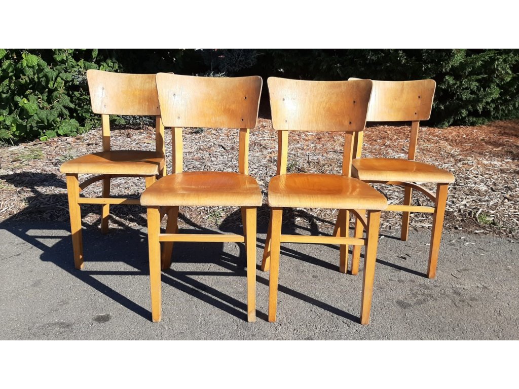 4x Jídelní židle TON Thonet vintage 70.-80. léta retro