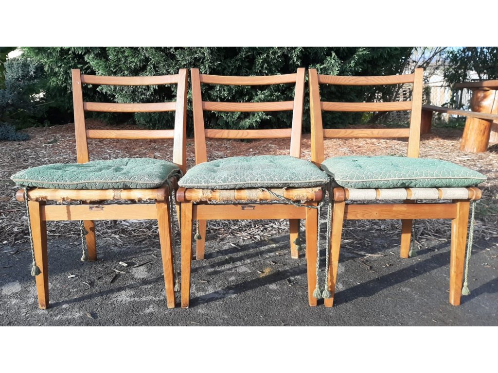 3x Jídelní židle 70.-80. léta socialismus vintage retro
