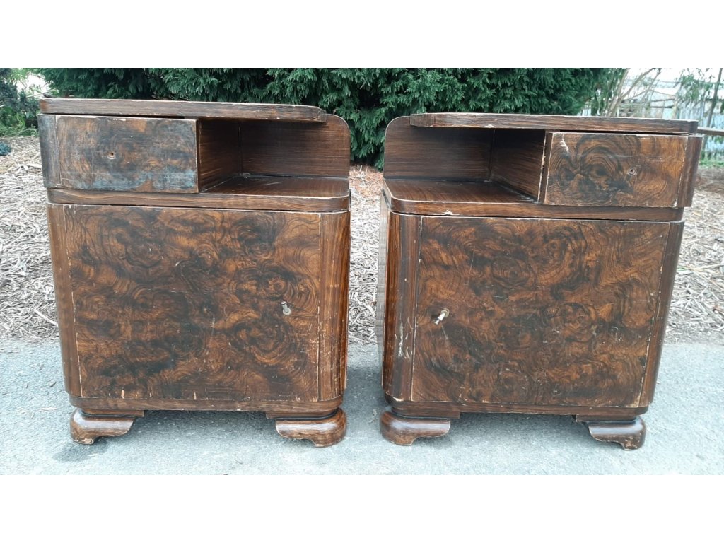2x Noční stolek, komoda, skříňka, 60.-70. léta, retro, vintage