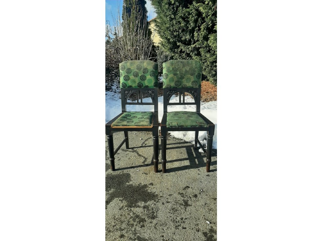 2x Starožitná jídelní židle 30. léta Gerstl retro vintage