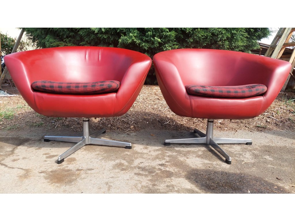 Otočné křeslo, koktejlové, koženka, retro, vintage