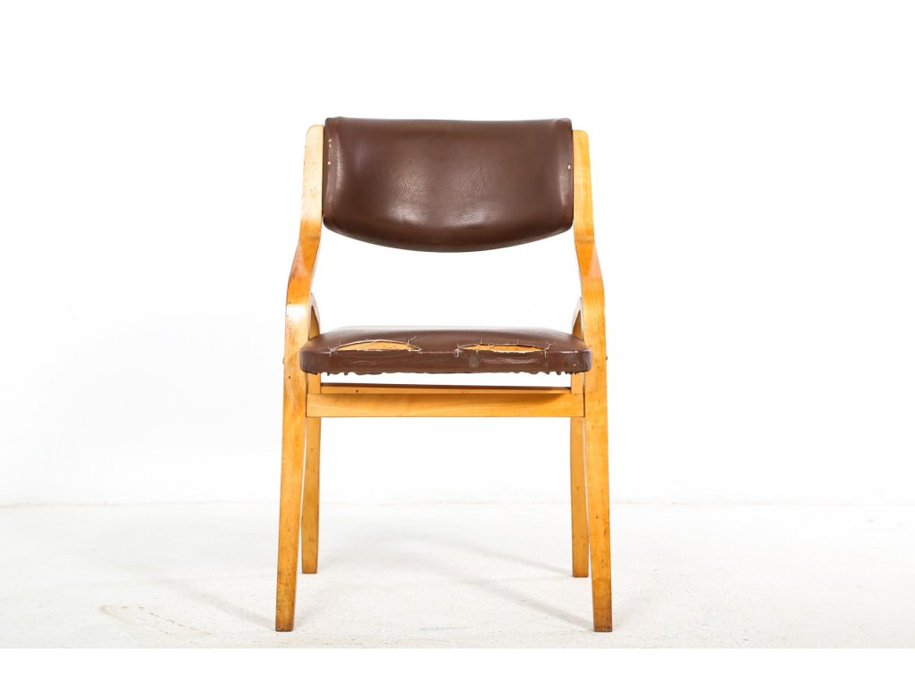 (23) Židle koženková, retro, vintage, socialismus