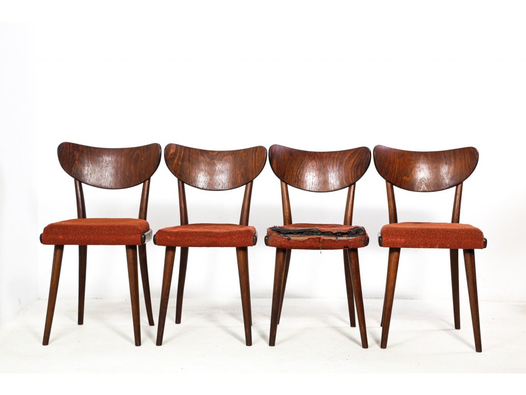 4x Židle Thonet, Ton, retro, vintage