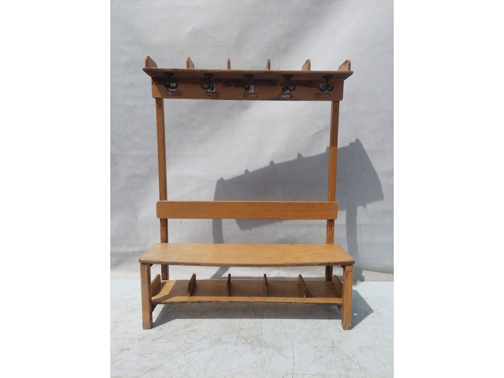 Věšák, botník, garderobe, stěna, vintage, retro
