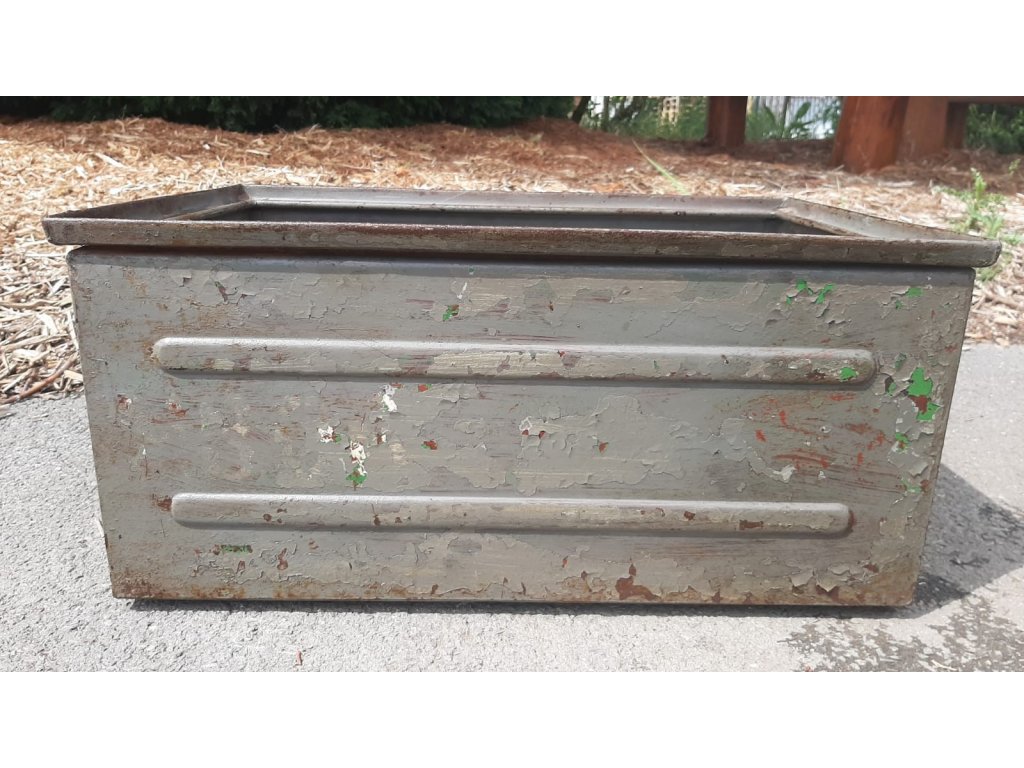 Plechový Industriální Box Bedna na Nářadí Přepravka MARS Vintage