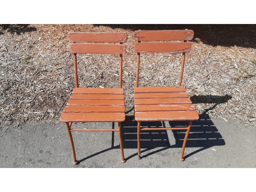 2x Zahradní židle 70.-80. léta vintage socialismus retro