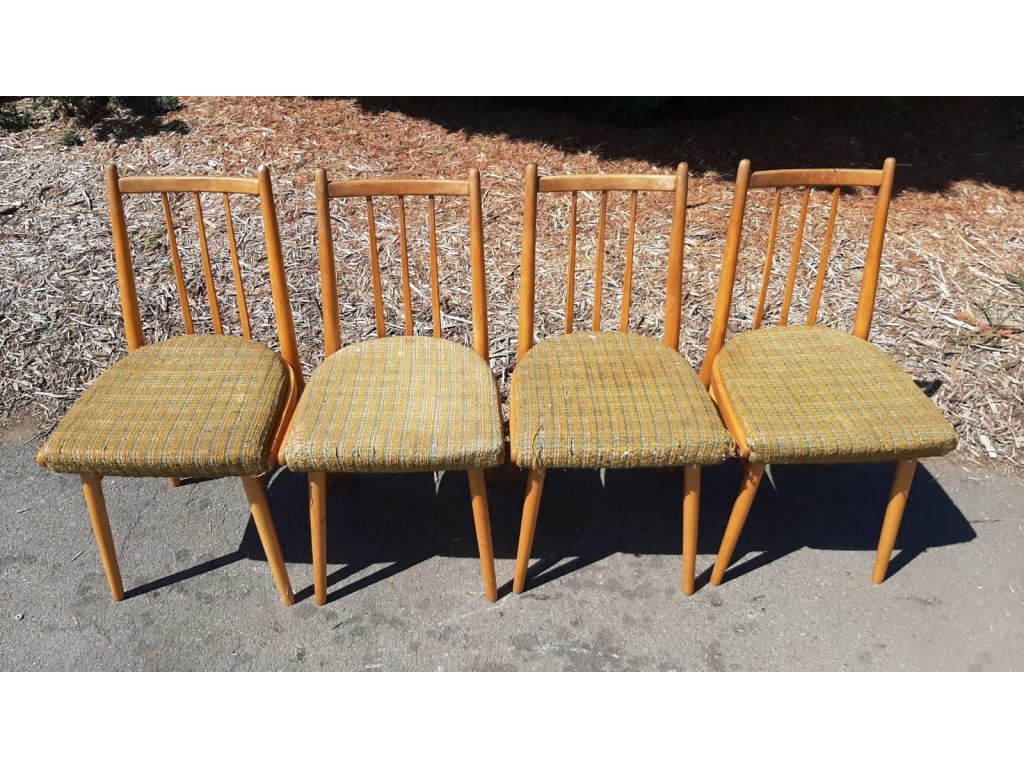 4x Jídelní židle Brusel socialismus 70.-80. léta vintage retro