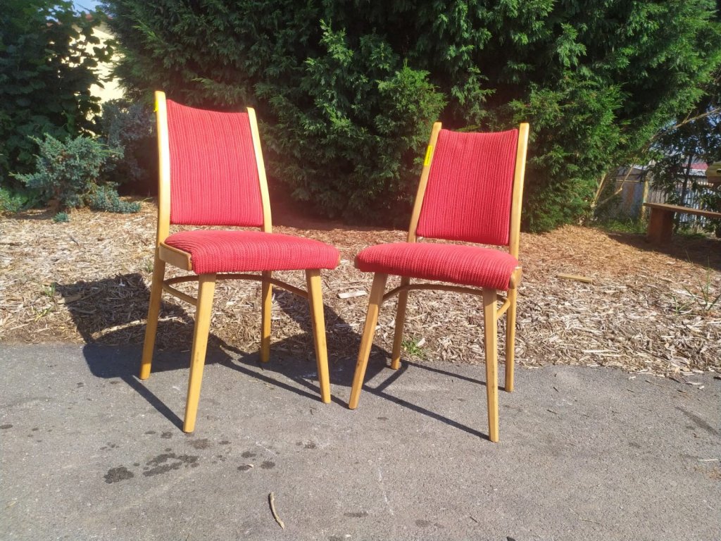 2x Jídelní kuchyňská židle, vintage, 70.-80. léta, socialismus