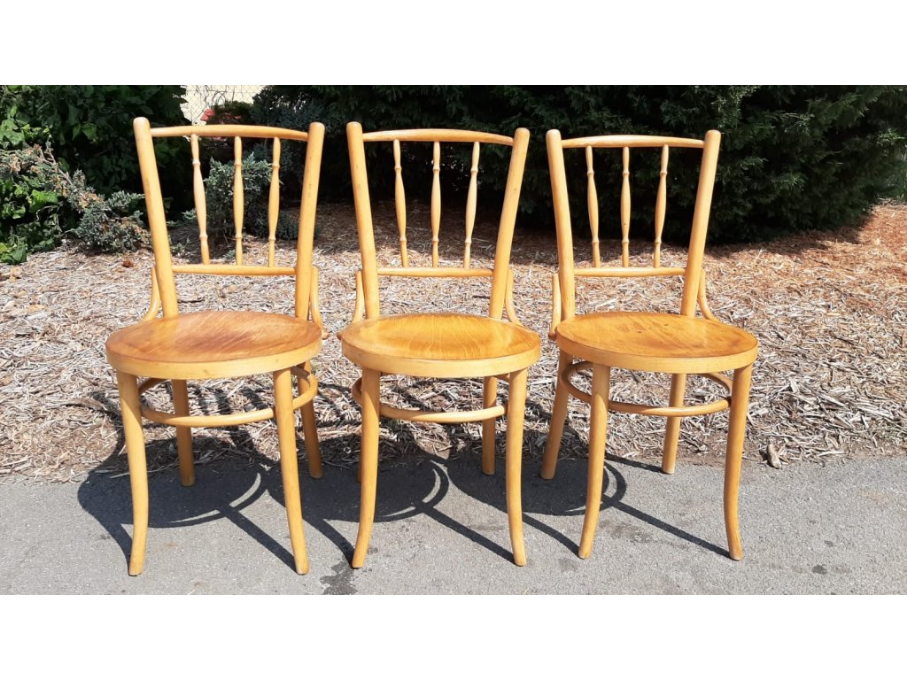 3x Jídelní kuchyňská židle TON Thonet socialismus vintage retro