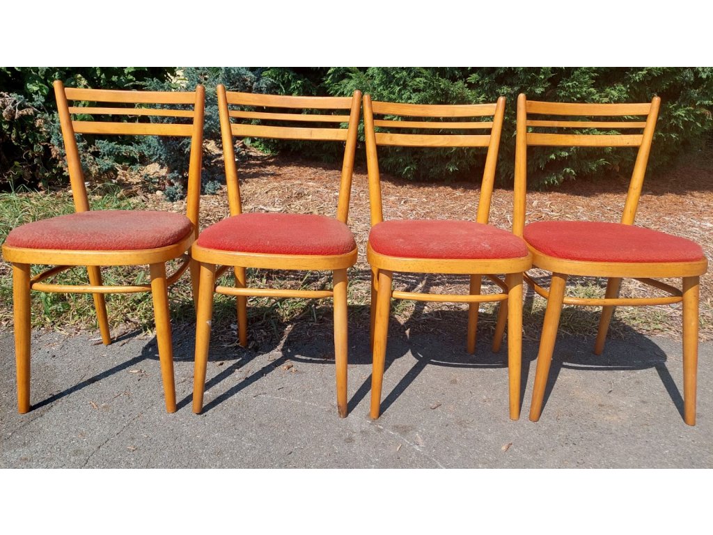 4x Jídelní židle TON Thonet vintage socialismus retro