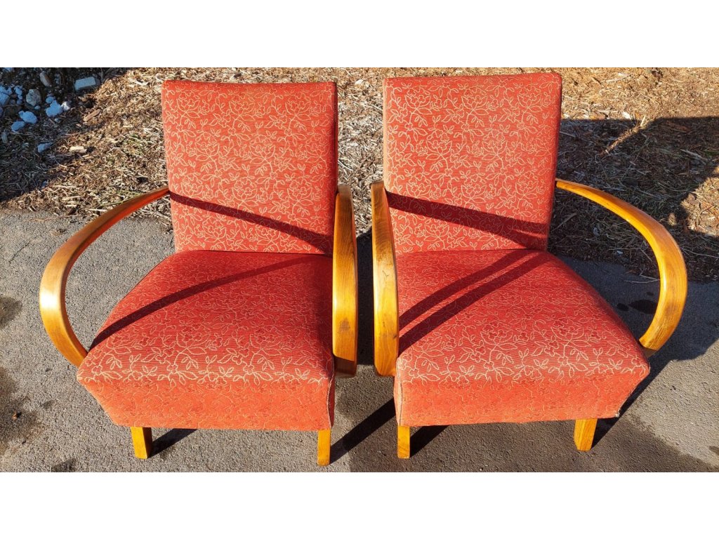 2x Křeslo Halabala, 50.-60. léta, vintage, retro