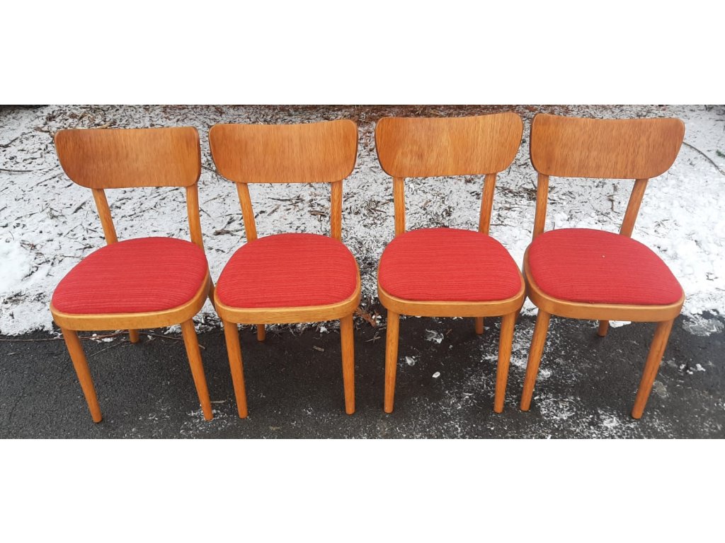 4x Jídelní Židle TON Thonet Vintage 70.-80. léta Socialismus