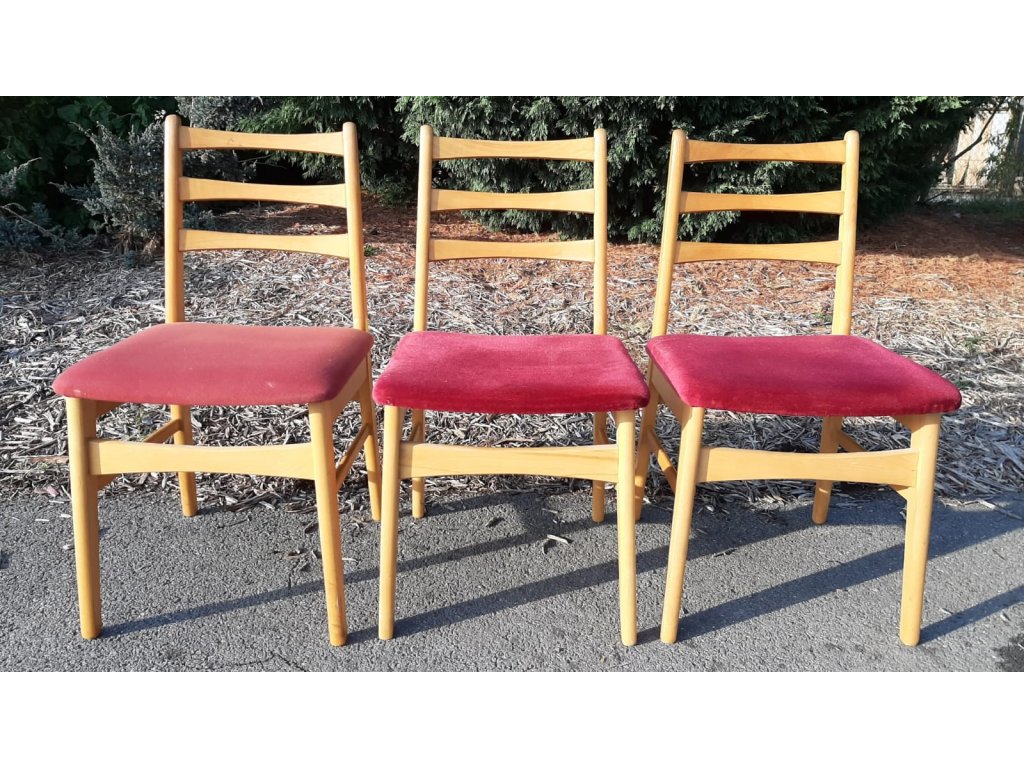 3x Jídelní židle TON Thonet socialismus vintage retro
