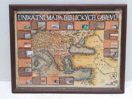 Zarámovaný plakát- Unikátní mapa biblických objevů