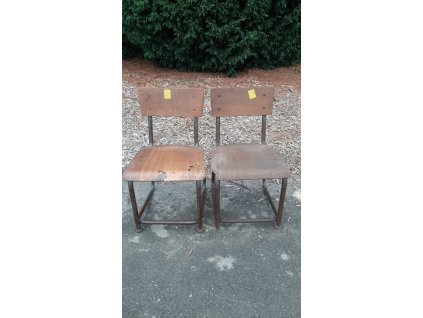 2x Dětská Industriální, židle, židlička, školka, škola, 60.-70. léta