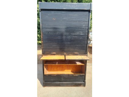 Starožitný sekretář s roletkami, retro, vintage, americká skříň