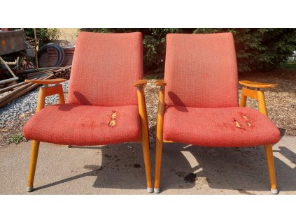 2x křeslo Ton, křesílko, retro, vintage, 70.-80. léta