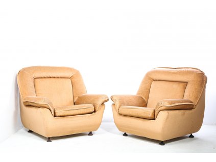2x Křeslo robustní, retro, socialismus, 70.léta, vintage