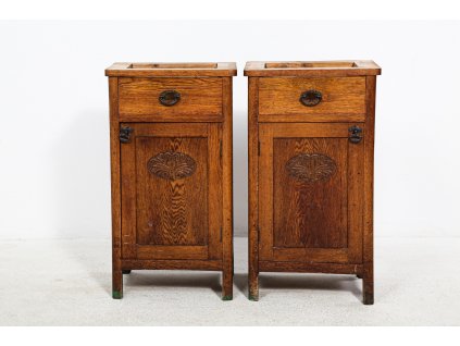 121 2x Stolek noční, komoda, skříňka, retro