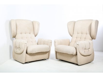 126 Křeslo ušák, televizní křeslo, retro, socialismus