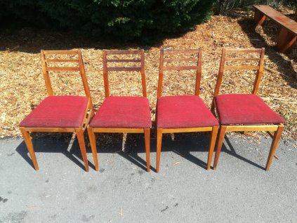 4x Židle jídelní kuchyňské 70. - 80. léta retro