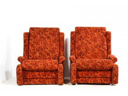 (257) 2x Křeslo robustní, ušák, TV křeslo, retro