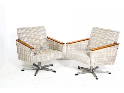 2x Křeslo, křesílko otočné, retro, socialismus