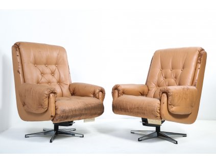 2x Křeslo otočné, kancelářské, retro, 70. léta