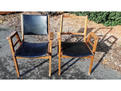 2x Křeslo Židle Skandinávie 70.-80. léta retro