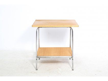 153 Stolek servírovací, chromový, retro