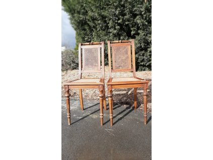 Starožitná jídelní kuchyňská židle s výpletem