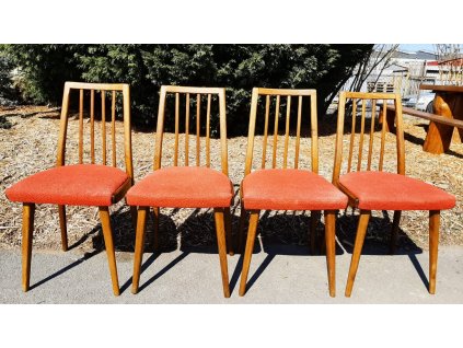 4x Židle Jídelní kuchyňská 70.-80. léta retro