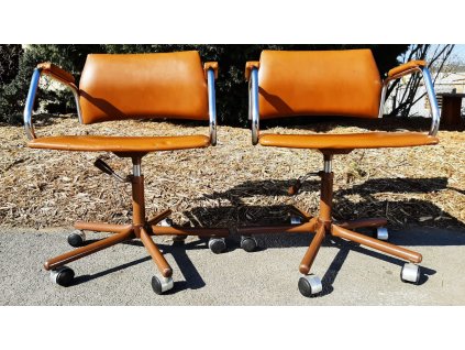 2x Designová Kancelářská Židle Otočná Nastavitelná