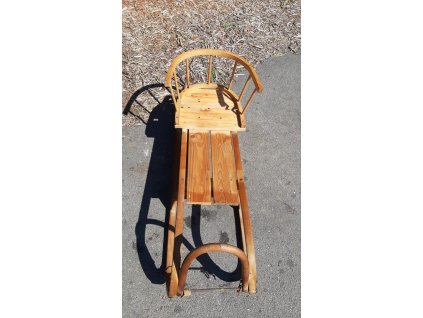 Starožitné Dřevěné Sáně Sáňky Masiv