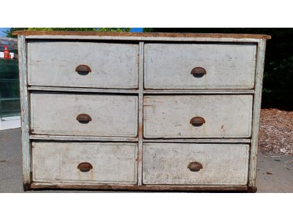 Kupecký regál, kartotéka, prádelník, komoda, vintage