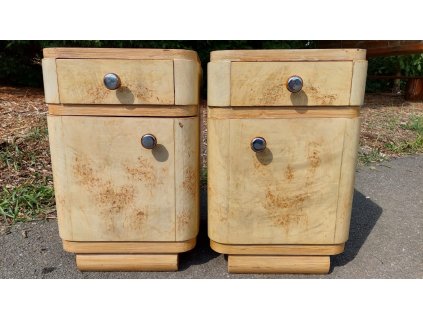 2x Noční stolek, komoda, skříňka, 30.-40. léta, retro