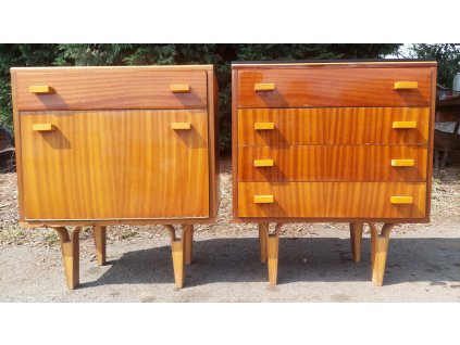 Noční stolek se zásuvkami, opaxit, retro, Mezulánik