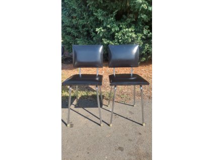 2x koženková židle jídelní, kuchyňská, retro