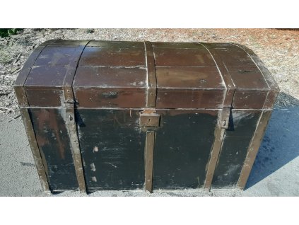 Velký Starožitný Lodní Kufr Truhla Přepravka Bedna RETRO