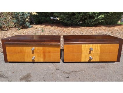 2x Noční stolek, komoda Halabala, Art Deco, 30.-40. léta