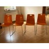 Židle jídelní, plast, chrom, nepoužívané