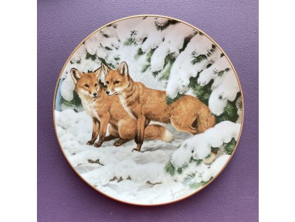 Dekorační talíř Lišky
