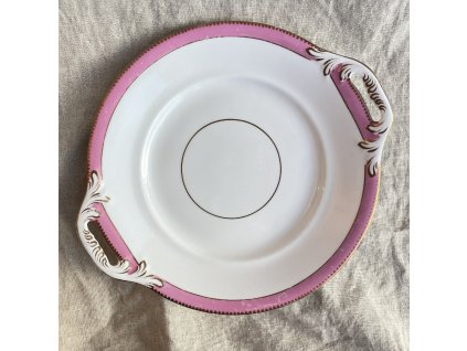 Porcelánový podnos růžový okraj