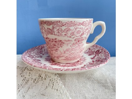 Hrnek s podšálkem růžový