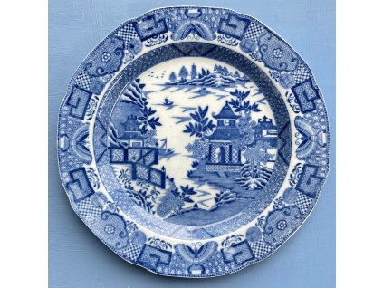 Mělký porcelánový talíř Old Willow