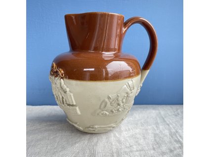 Kameninový džbán venkovský motiv