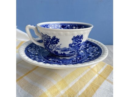 Hrnek s podšálkem Villeroy&Boch Rusticana modrá